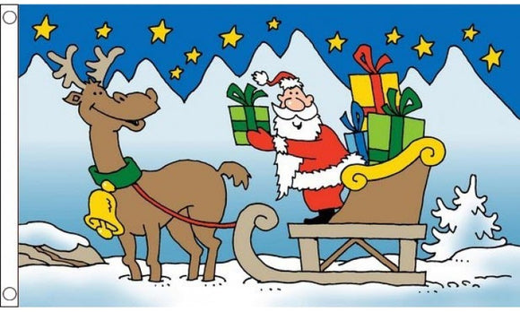 Santa Sleigh 3'X5' Flag Rough Tex®