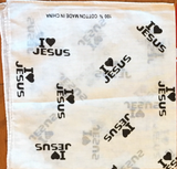 Variety Of I Love Jesus Christian Bandana Head Wraps In Four Design 100% Cotton 22"X22"