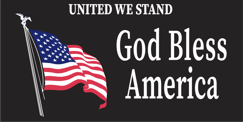 United We Stand God Bless America  - Bumper Sticker