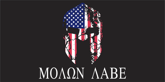 Stars And Stripes Molon Labe - Bumper Sticker