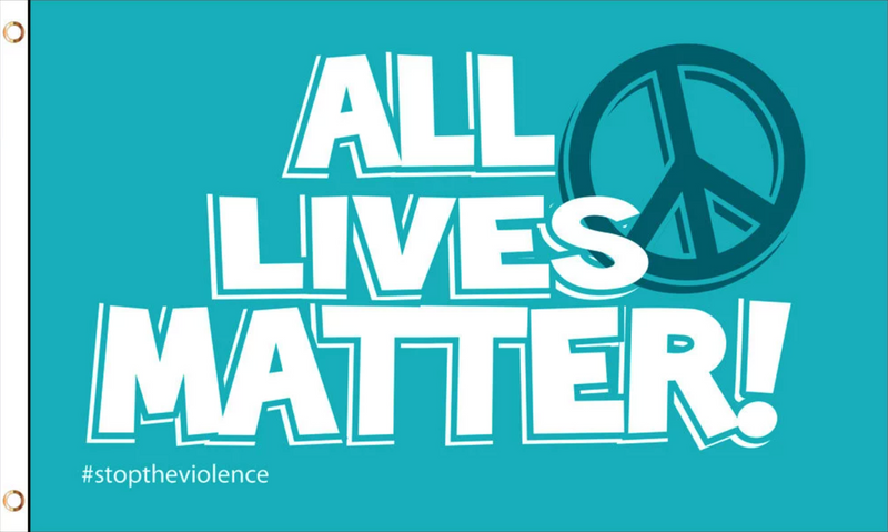 All Lives Matter Peace Sign 3'X5' Flag Rough Tex® 100D