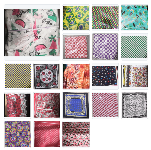 Collection Three Of Assorted Fashion Bandana Head Wrap In Various Patterns And Designs 100% Cotton 22