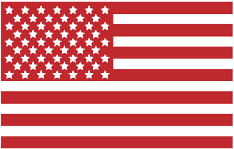 Red & White USA 3'X5' Flag Rough Tex® 100D