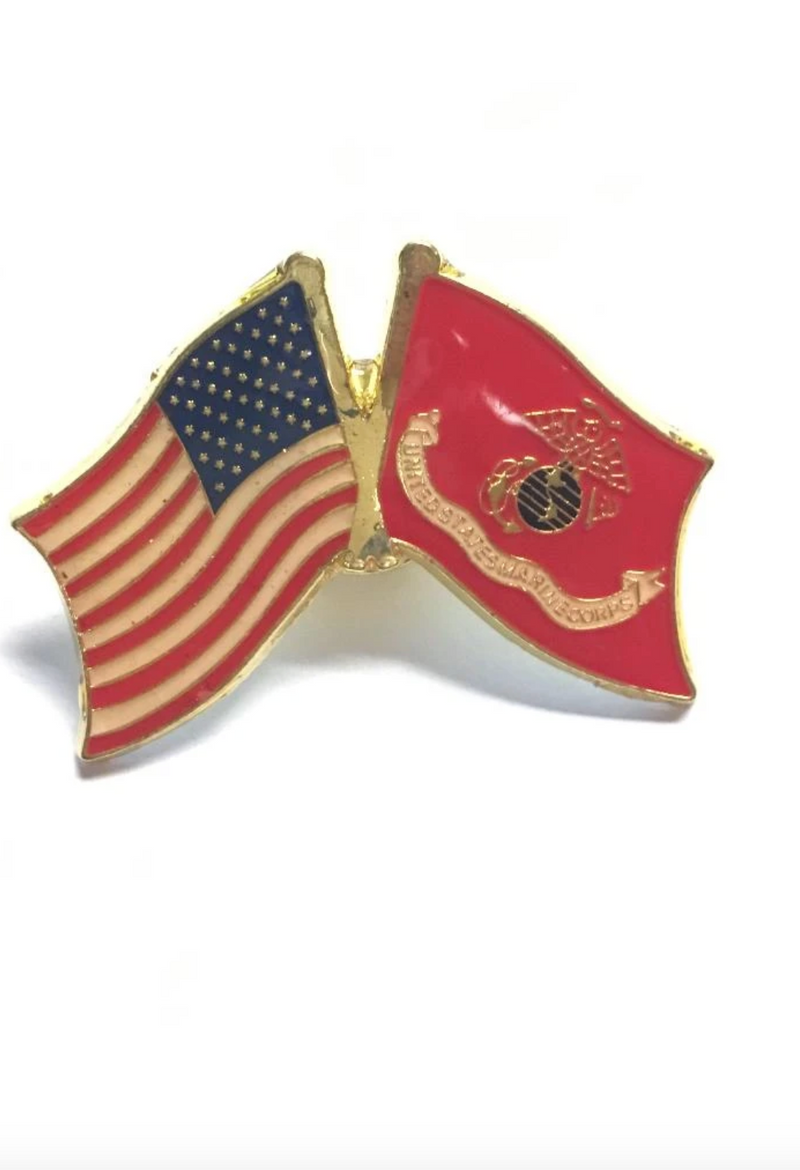 AMERICAN USMC USA US MARINE CORPS FLAGS Cloisonne Lapel Pins
