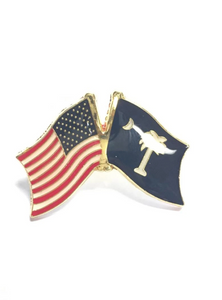 AMERICAN SOUTH CAROLINA USA SC FLAGS Cloisonne Lapel Pins