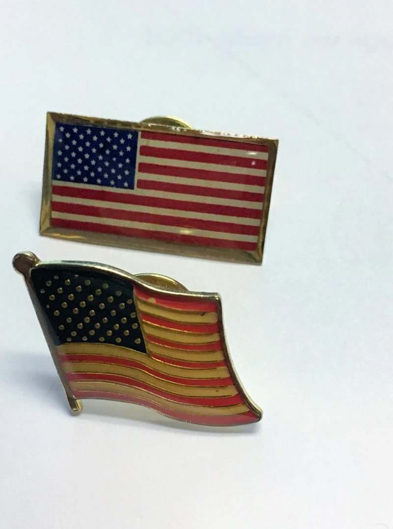 USA AMERICAN FLAG WAVING Cloisonne Lapel Pins