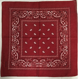 Assorted Bandana Paisley Head Wrap In Various Colors 100% Cotton 22"X22"