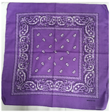 Assorted Bandana Paisley Head Wrap In Various Colors 100% Cotton 22"X22"