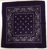 Assorted Bandana Paisley Head Wrap In Various Colors 100% Cotton 22"X22"