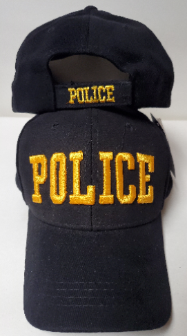Police Navy W/ Gold Letters Cap