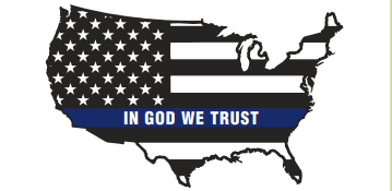 US Police Memorial Map In God We Trust Bumper Sticker