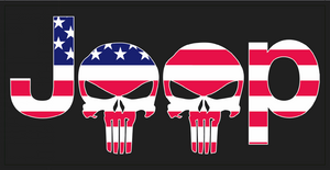 Jeep Punisher Stars & Stripes Bumper Sticker