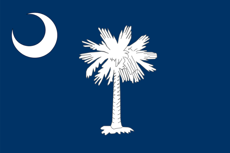 12 South Carolina 2020 State Flag12''X18'' Stick Flags With 30" Black Wood Staff Rough Tex ®100D