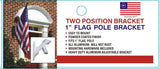 Two Position 1" Inch Flag Pole Bracket Cast Aluminum White