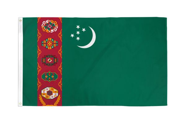 Turkmenistan 3'X5' Country Flag ROUGH TEX® 68D Nylon