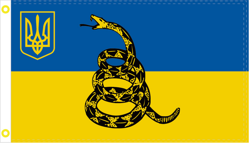 Ukraine Liberty Gadsden Snake 3'X5' Flag Rough Tex® 100D Tryzub