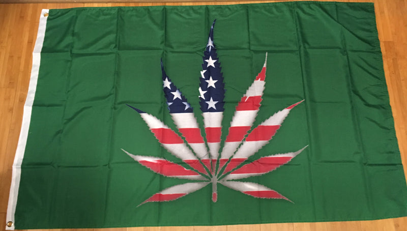 USA Leaf On A Green Flag 3'X5' Rough Tex® 100D