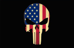 USA Skull Black 3'X5' Flag ROUGH TEX® 100D