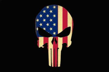 USA Skull Black 3'X5' Flag ROUGH TEX® 100D