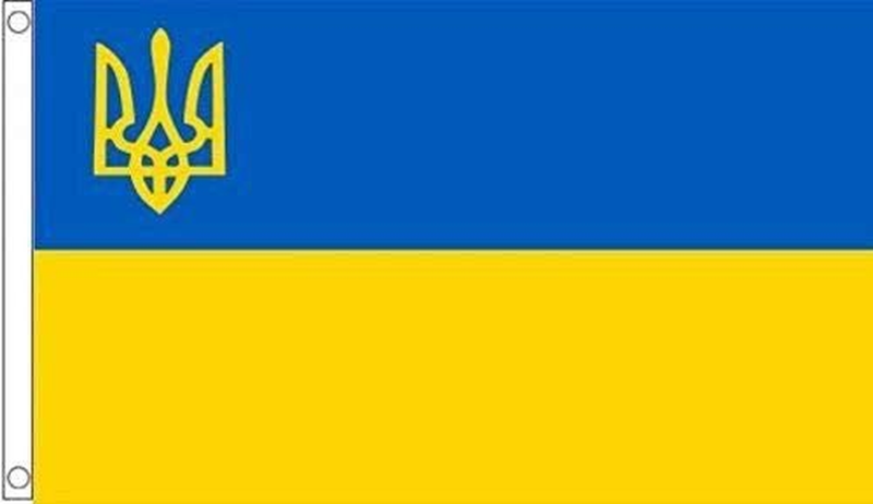 Ukraine Trident Crest 3'X5' Flag ROUGH TEX® 100D Tryzub