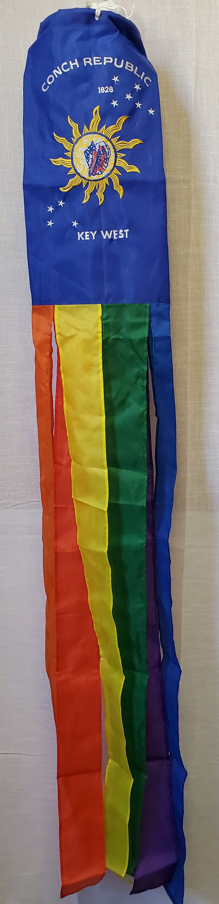 CONCH REPUBLIC EMBROIDERED Rainbow Flag Wind Sock