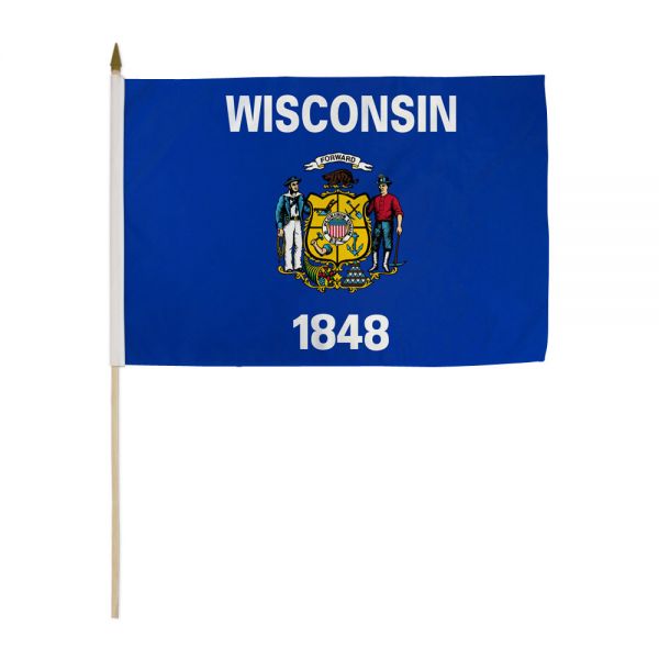 Wisconsin Stick Flags - 12''x18'' Rough Tex ®68D