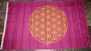 Flower Of Life Purple 3'X5' Flag Rough Tex®