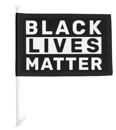Black Lives Matter BLM Black Double Sided Car Flag - 12''X18'' 68D Knit Nylon