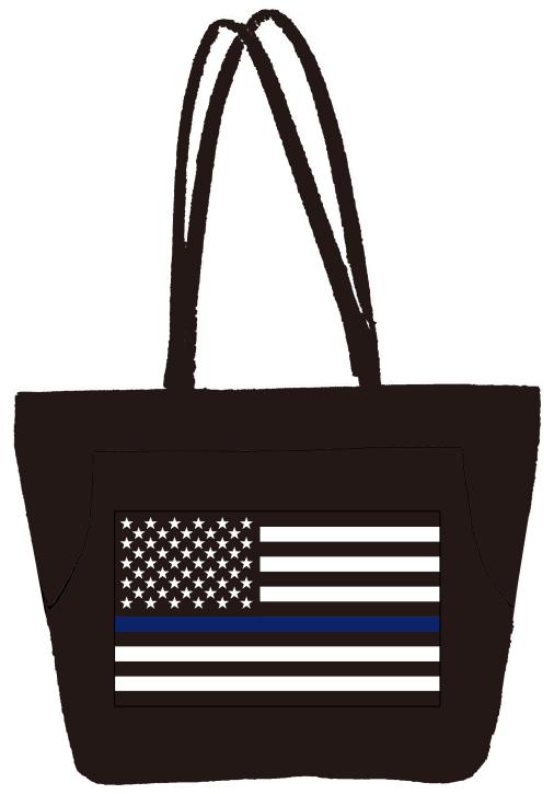 US Police Memorial Blue Line Beach Bag