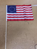 12 Betsy Ross 12''X18'" Flags With Stick - Rough Tex ®100D