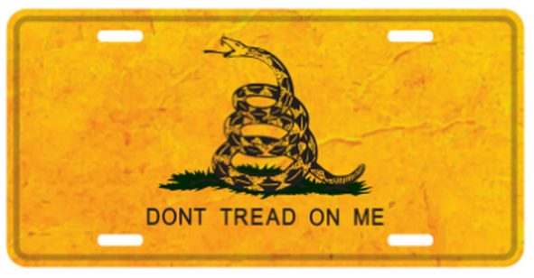 Gadsden Vintage Embossed License Plate