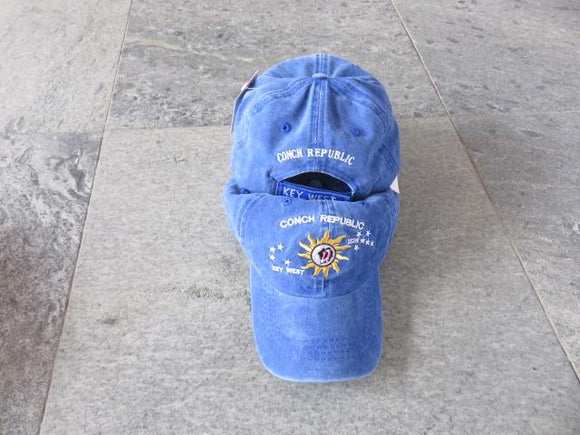 CONCH REPUBLIC KEY WEST BLUE WASHED CAP