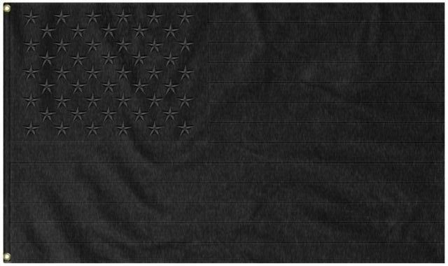 USA Black Embroidered 3'X5' Flag Rough Tex® 300D Nylon