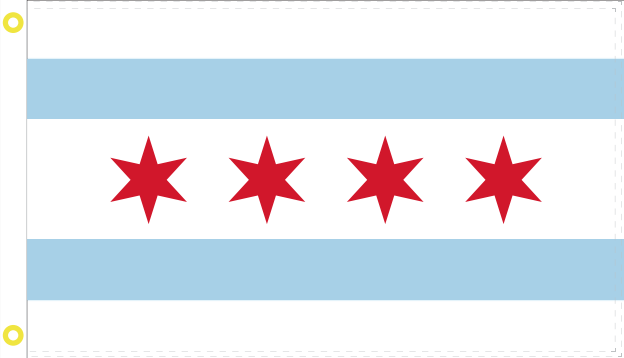 City Of Chicago 3'X5' Flag ROUGH TEX® 150D Nylon