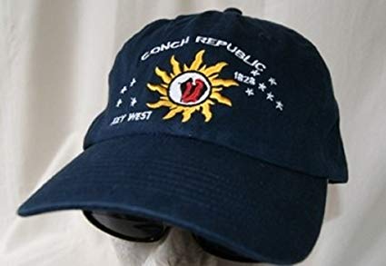 12 CONCH REPUBLIC KEY WEST CAP NAVY BLUE CAPS SOLD BY THE DOZEN