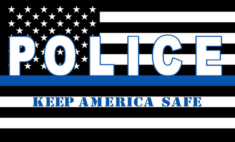 POLICE KEEP AMERICA SAFE 4'X6' Flag Rough Tex® 68D Nylon