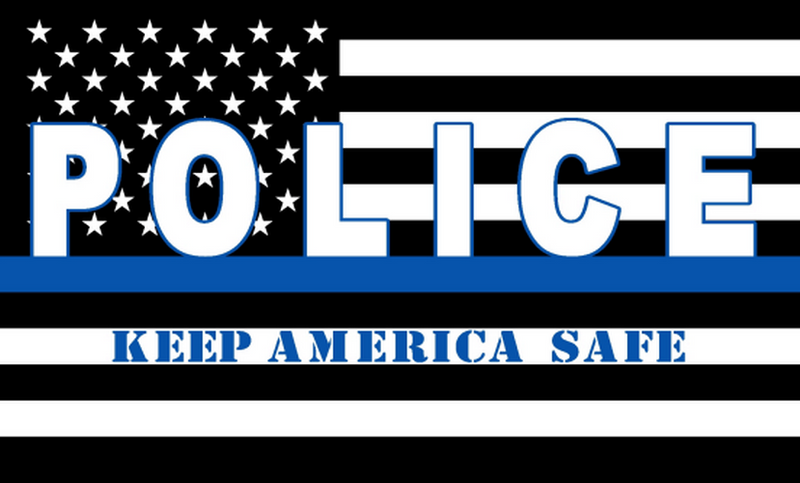 POLICE KEEP AMERICA SAFE 3'X5' Flag Rough Tex® 68D Nylon