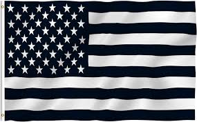 Black & White USA 3'X5' Flag Rough Tex® 100D