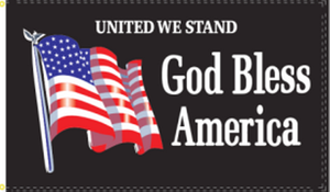 United We Stand God Bless America 3'X5' Flag Rough Tex® 68D Nylon