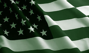 Green & White USA 3'X5' Flag Rough Tex® 100D