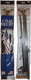 6' Foot Aluminum Flag Pole Set With Gold Eagle Decoration