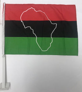 Afro American Map Double Sided Car Flag - 12''X18'' 68D