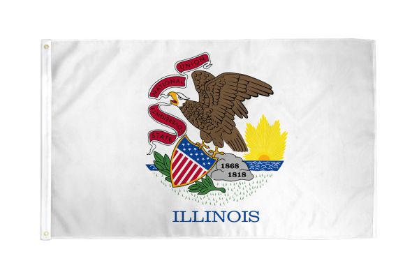 Illinois 12"x18" State Flag (With Grommets) ROUGH TEX® 68D Nylon