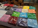Assorted Bandana Paisley Head Wrap In Various Colors 100% Cotton 22"X22"