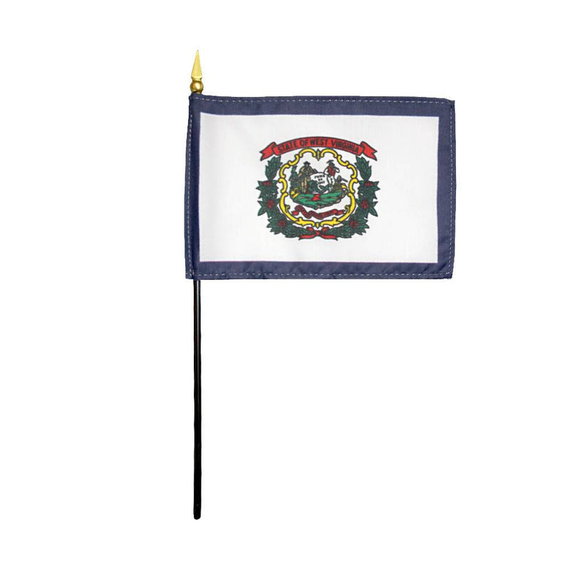12 West Virginia 12''X18'' Stick Flags - Rough Tex ®100D