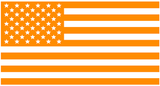 Orange & White USA 3'X5' Flag Rough Tex® 100D