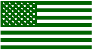 Green & White USA 3'X5' Flag Rough Tex® 100D