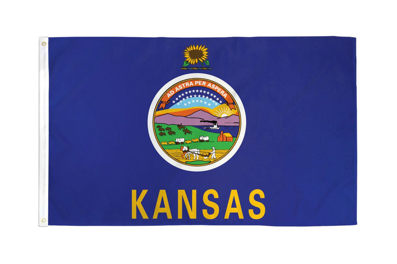 Kansas 12"x18" State Flag (With Grommets) ROUGH TEX® 68D Nylon