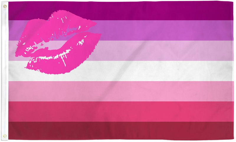 Lesbian Lipstick Rainbow 3'x5' Flag ROUGH TEX® 100D