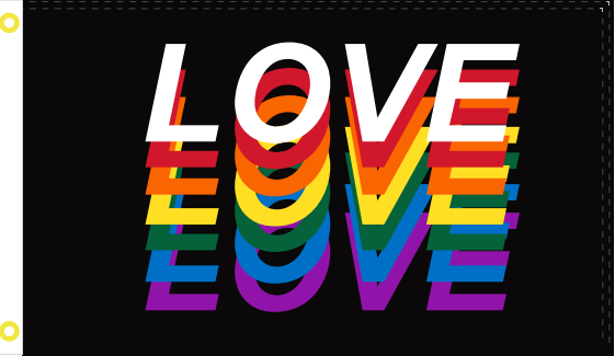 Black Love Pride Rainbow 3'X5' Flag Rough Tex® 100D